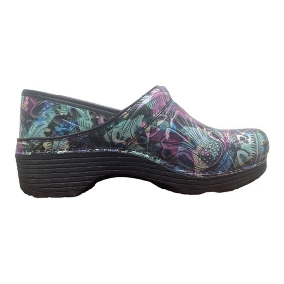 Dansko New Women's LT Pro Clogs Watercolor Tooled Leather size 38 - Picture 4 of 11
